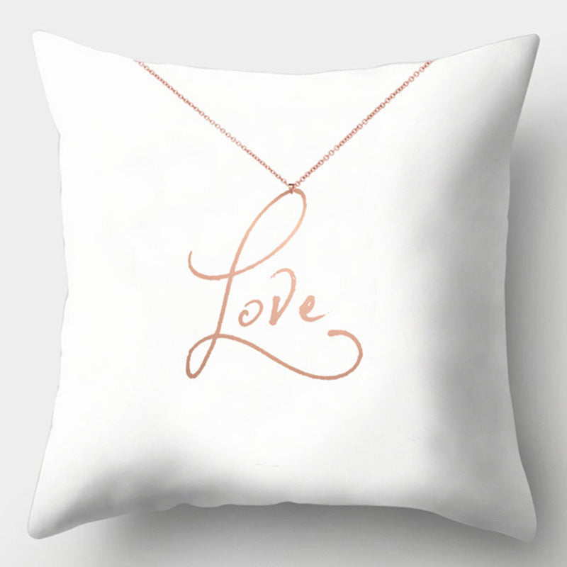 HKM-016723 Geometric Design Peach Skin Fabric Cushion - European Style 44x44cm
