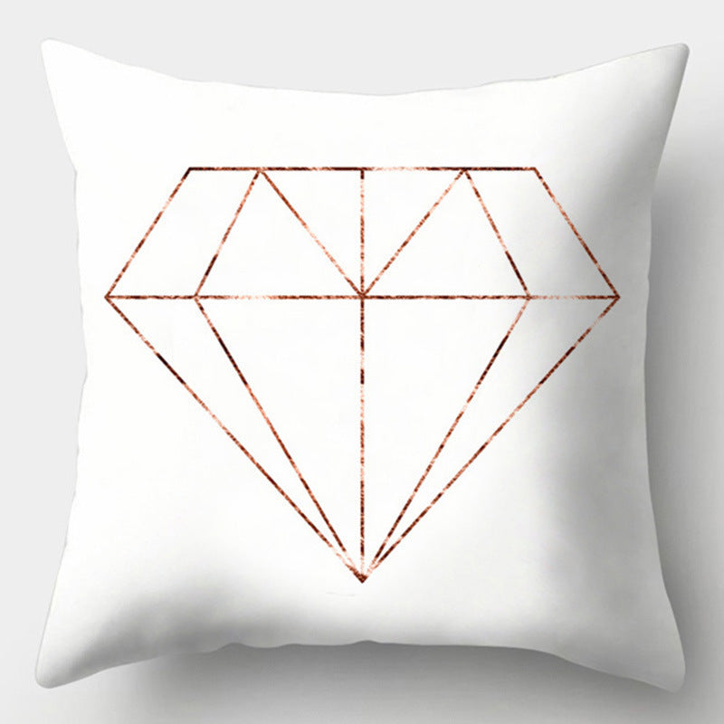 HKM-016723 Geometric Design Peach Skin Fabric Cushion - European Style 44x44cm