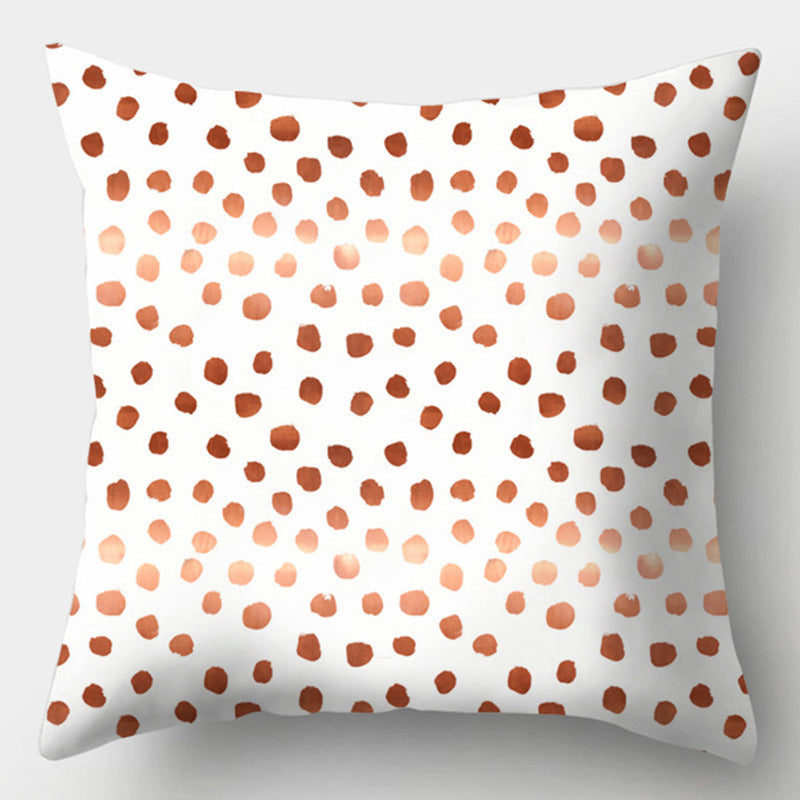 HKM-016723 Geometric Design Peach Skin Fabric Cushion - European Style 44x44cm