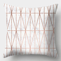 HKM-016723 Geometric Design Peach Skin Fabric Cushion - European Style 44x44cm
