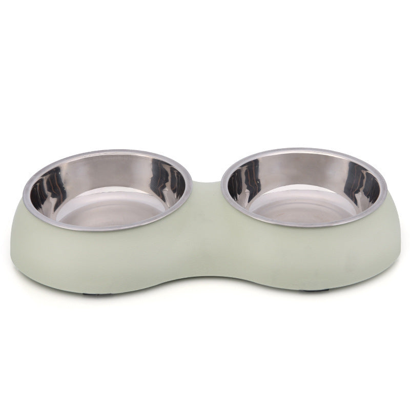 HKM-016787 Double Bowl for Pets - Round Macaron Design in Eco-Friendly Materials