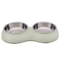 HKM-016787 Double Bowl for Pets - Round Macaron Design in Eco-Friendly Materials