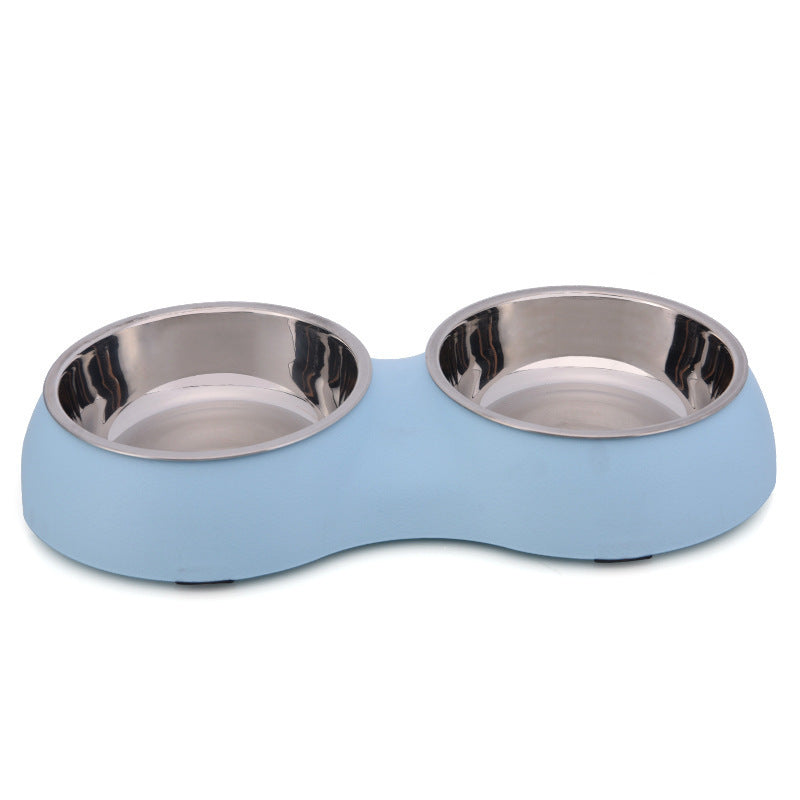 HKM-016787 Double Bowl for Pets - Round Macaron Design in Eco-Friendly Materials