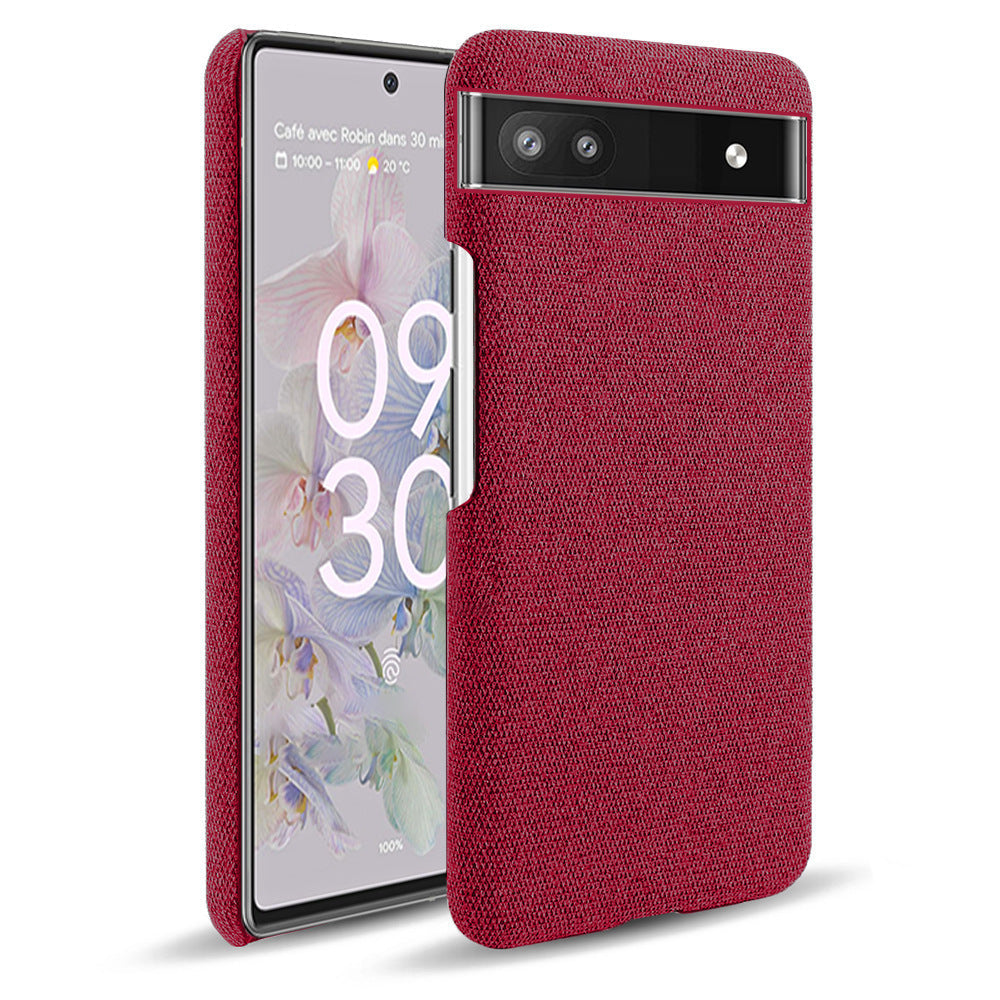 HKM-016851 Cloth Pattern Mobile Phone Protective Shell for Google Pixel Series - PC + Leather Material
