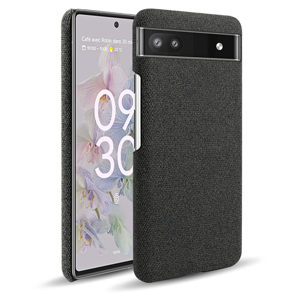 HKM-016851 Cloth Pattern Mobile Phone Protective Shell for Google Pixel Series - PC + Leather Material