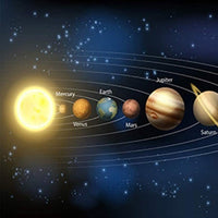 HKM-016851 Solar System Canvas Wall Art - Still Life Painting for Home and School Decor