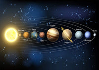 HKM-016851 Solar System Canvas Wall Art - Still Life Painting for Home and School Decor