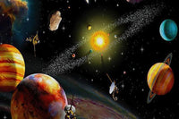 HKM-016851 Solar System Canvas Wall Art - Still Life Painting for Home and School Decor