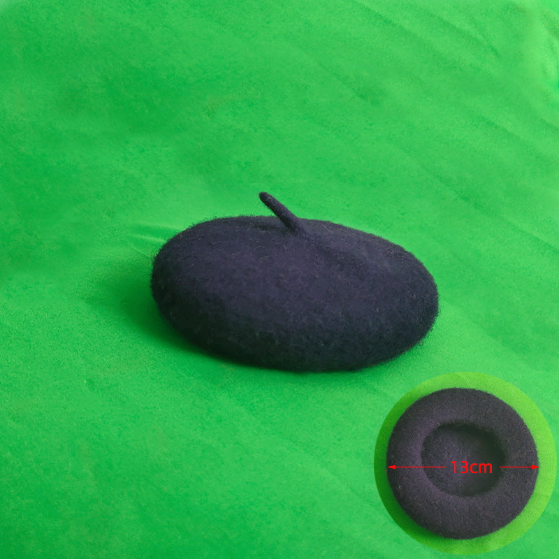 HKM-016915 Small Multicoloured Breathable Pet Hat - Soft Wool Blend, 13CM Diameter