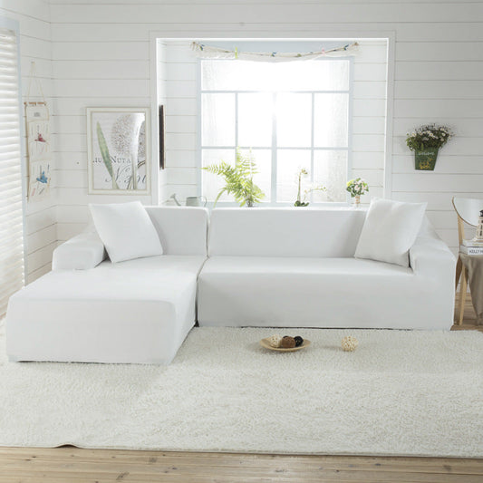 HKM-016979 Solid Color Polyester Sofa Cover - Full Elastic Fit for Living Room, Study, and More