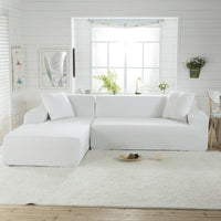 HKM-016979 Solid Color Polyester Sofa Cover - Full Elastic Fit for Living Room, Study, and More