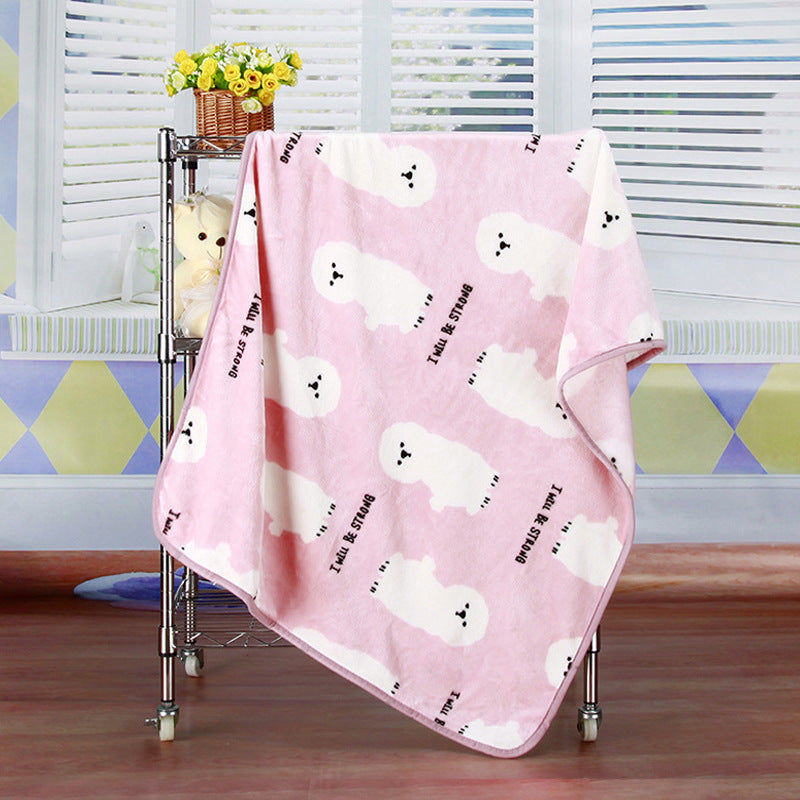 HKM-017043 Coral Fleece Pet Blanket for Autumn and Winter - Warm and Antifreeze, 100x75cm