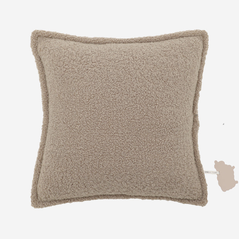 HKM-017043 Lamb Plush Pillow Cushions for Cozy Autumn and Winter Living Rooms