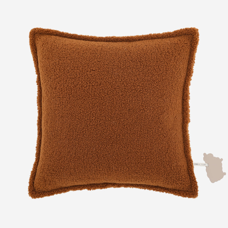 HKM-017043 Lamb Plush Pillow Cushions for Cozy Autumn and Winter Living Rooms