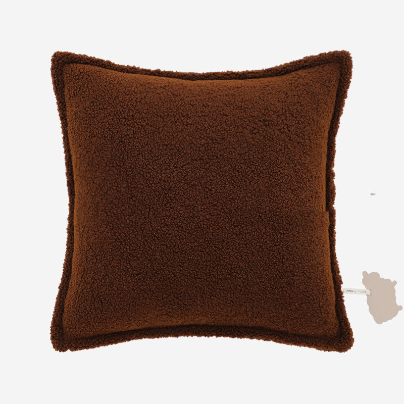 HKM-017043 Lamb Plush Pillow Cushions for Cozy Autumn and Winter Living Rooms