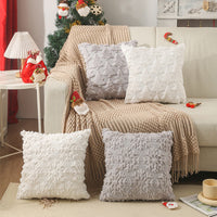 HKM-017235 Modern Minimalist Plush Sofa Pillow Covers - Solid Color 45x45cm, Various Designs