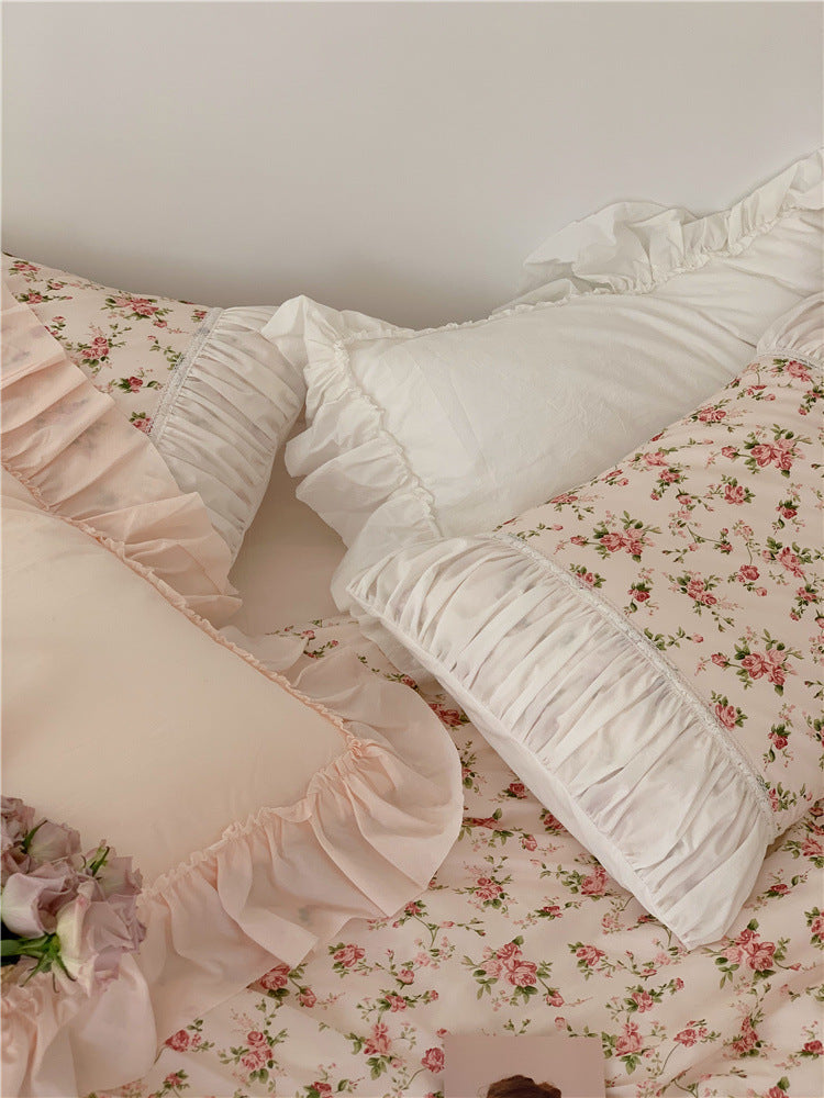 HKM-017235 Romantic Floral Pure Cotton 15 Bed Four-Piece Bedding Set for 1.5m Beds