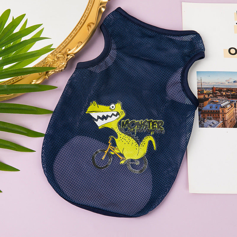 HKM-017363 Cartoon Mesh Dog Vest in Polyester – Available in Multiple Sizes