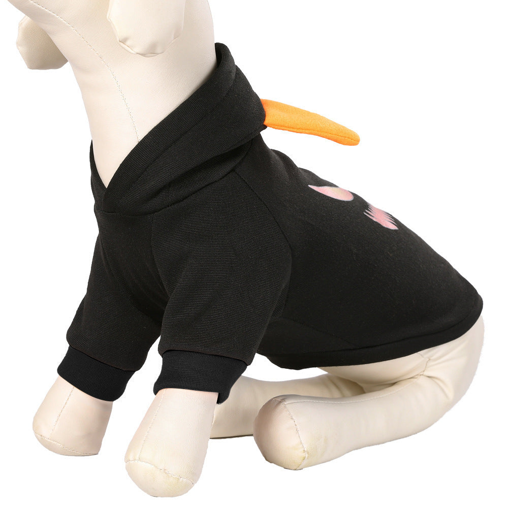 HKM-017491 Halloween Pumpkin Flannel Sweater for Dogs in Black and Yellow, Sizes S, M, L