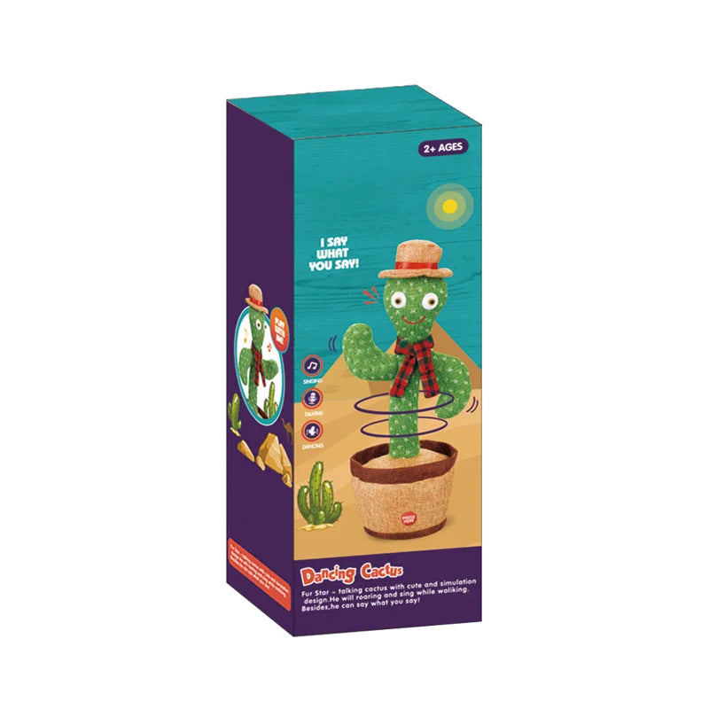 Dancing Cactus Plush Toy with Talking Function for Ages 2-4