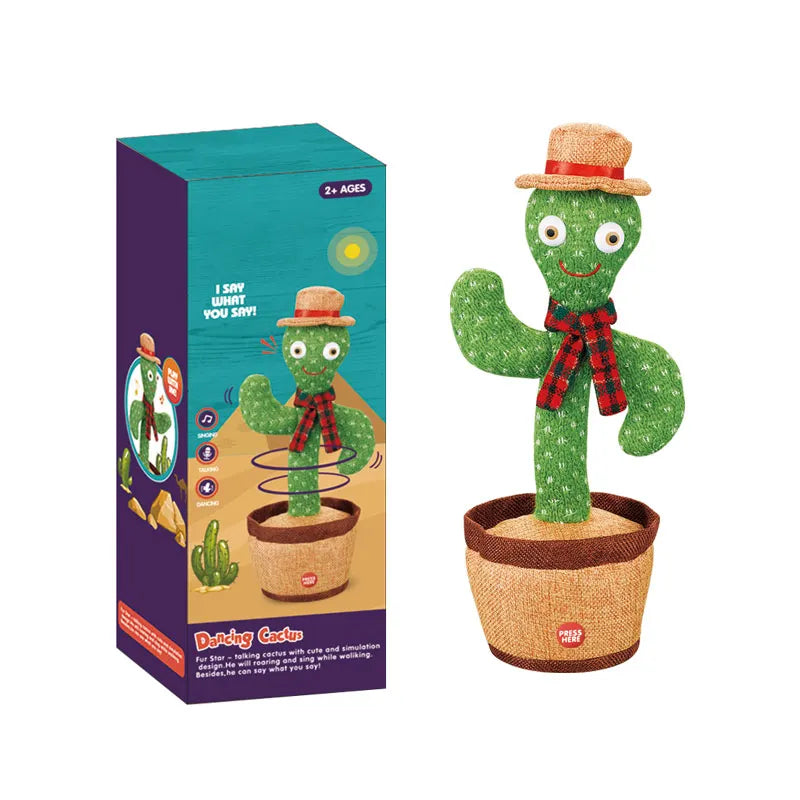 Dancing Cactus Plush Toy with Talking Function for Ages 2-4