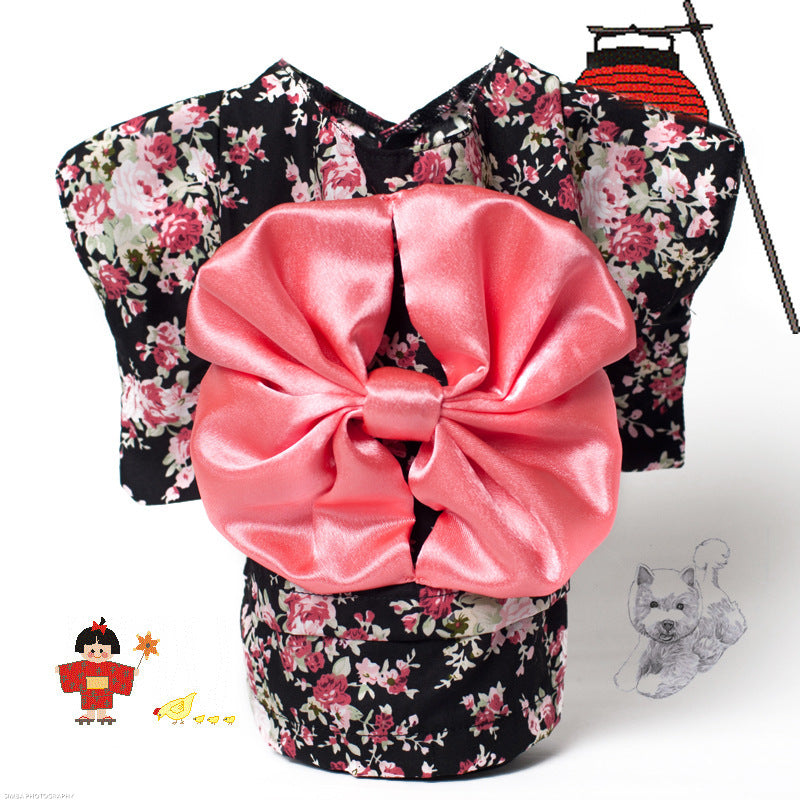 HKM-017555 Spring and Summer Pet Dog Kimono Outfit for Small to XL Dogs