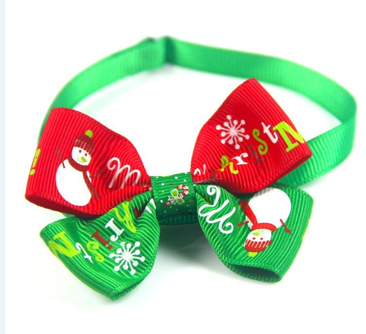 HKM-017619 Handmade Pet Bow Tie Collar - Adjustable Ribbon Accessory for All Pets (20-36 cm)