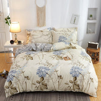 HKM-017683 Cotton Bedding Set with Quilt Cover and Fitted Sheet for Various Bed Sizes
