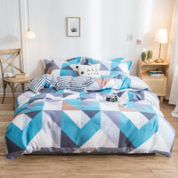 HKM-017683 Cotton Bedding Set with Quilt Cover and Fitted Sheet for Various Bed Sizes