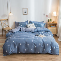 HKM-017683 Cotton Bedding Set with Quilt Cover and Fitted Sheet for Various Bed Sizes