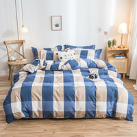 HKM-017683 Cotton Bedding Set with Quilt Cover and Fitted Sheet for Various Bed Sizes