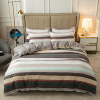 HKM-017683 Cotton Bedding Set with Quilt Cover and Fitted Sheet for Various Bed Sizes