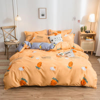 HKM-017683 Cotton Bedding Set with Quilt Cover and Fitted Sheet for Various Bed Sizes