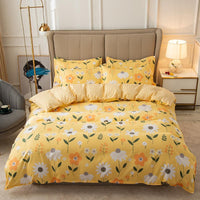 HKM-017683 Cotton Bedding Set with Quilt Cover and Fitted Sheet for Various Bed Sizes