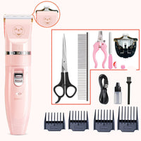 HKM-017683 Wireless Pet Hair Trimmer Set with Washable Heads and 5 Adjustable Combs
