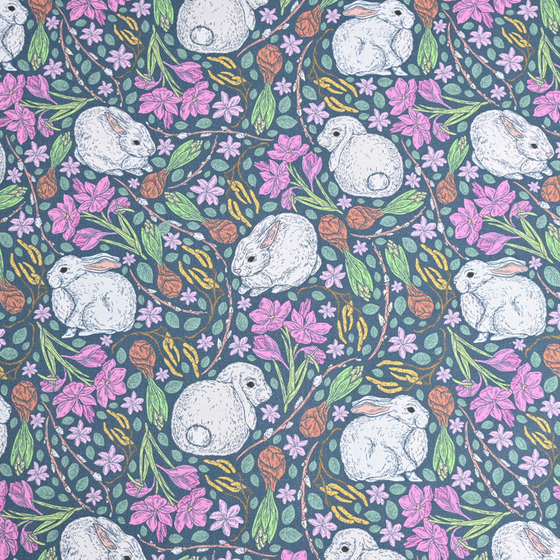 HKM-017747 Cotton Muslin Nordic Retro Print Fabric - 1 Yard (90cm x 110cm)