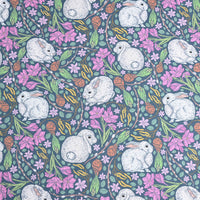 HKM-017747 Cotton Muslin Nordic Retro Print Fabric - 1 Yard (90cm x 110cm)