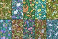 HKM-017747 Cotton Muslin Nordic Retro Print Fabric - 1 Yard (90cm x 110cm)