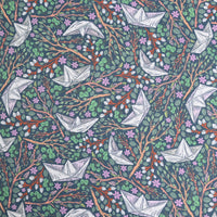 HKM-017747 Cotton Muslin Nordic Retro Print Fabric - 1 Yard (90cm x 110cm)