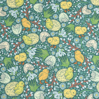 HKM-017747 Cotton Muslin Nordic Retro Print Fabric - 1 Yard (90cm x 110cm)