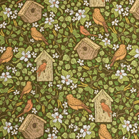 HKM-017747 Cotton Muslin Nordic Retro Print Fabric - 1 Yard (90cm x 110cm)