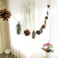 HKM-017875 Christmas Pine Cone and Pine Needle Latte Art Decoration Pendant for Holiday Displays