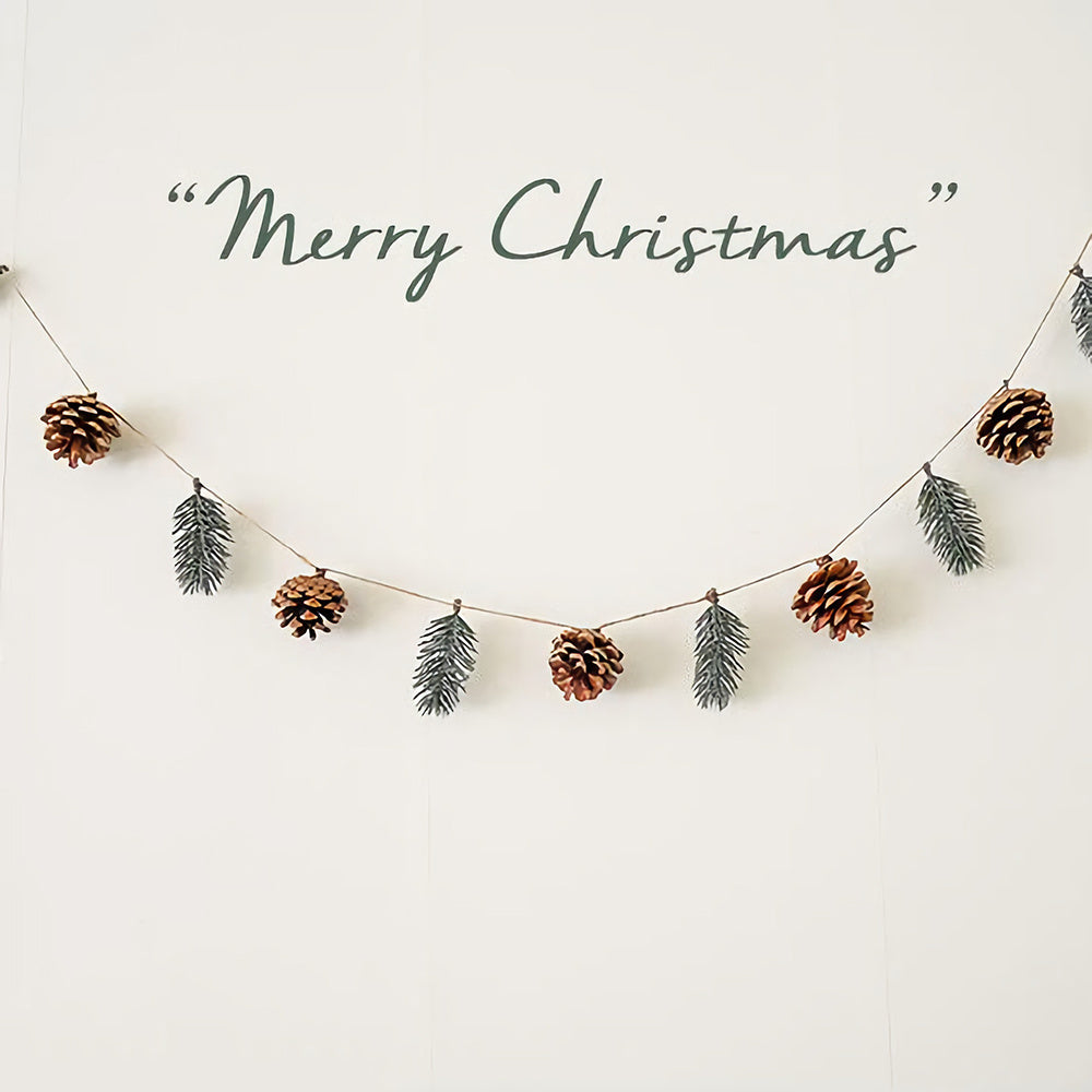 HKM-017875 Christmas Pine Cone and Pine Needle Latte Art Decoration Pendant for Holiday Displays