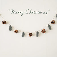 HKM-017875 Christmas Pine Cone and Pine Needle Latte Art Decoration Pendant for Holiday Displays