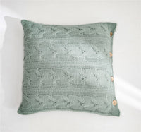 HKM-017875 Murray Iceland Yarn Solid Color Pillow Cover 45x45cm in Pink, Light Green, Beige, Smoky Gray