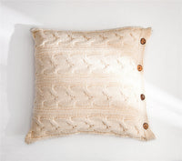 HKM-017875 Murray Iceland Yarn Solid Color Pillow Cover 45x45cm in Pink, Light Green, Beige, Smoky Gray