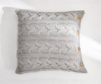 HKM-017875 Murray Iceland Yarn Solid Color Pillow Cover 45x45cm in Pink, Light Green, Beige, Smoky Gray