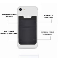 HKM-018003 Black Lycra Adhesive Card Holder for Mobile Phones - Stylish and Durable Accessory