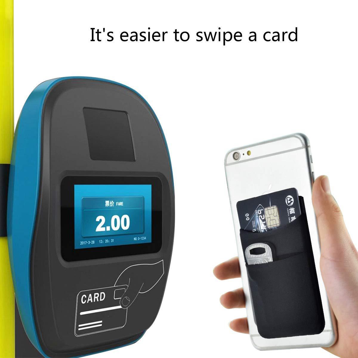 HKM-018003 Black Lycra Adhesive Card Holder for Mobile Phones - Stylish and Durable Accessory