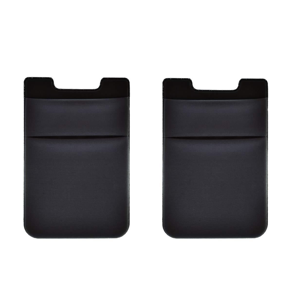 HKM-018003 Black Lycra Adhesive Card Holder for Mobile Phones - Stylish and Durable Accessory
